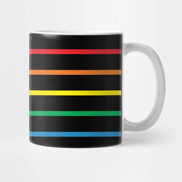 Gay Pride Flag Original Rainbow Stripes Black Background by SapphicReality